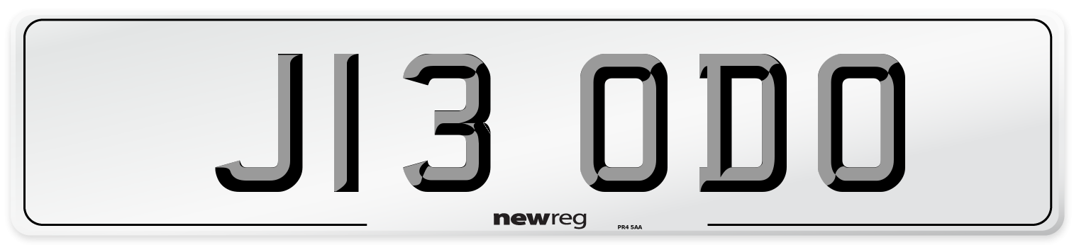 J13 ODO Number Plate from New Reg